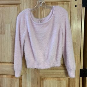 Victoria’s Secret Cropped Pink Fuzzy Sweater